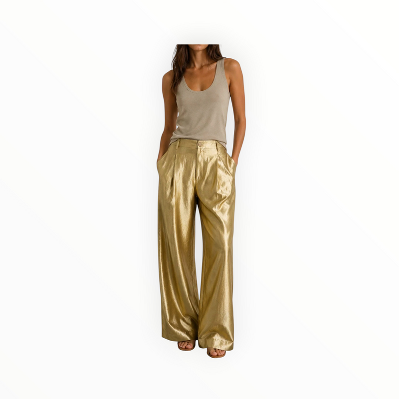 Rabens Saloner Thalia Woven Pant - Gold