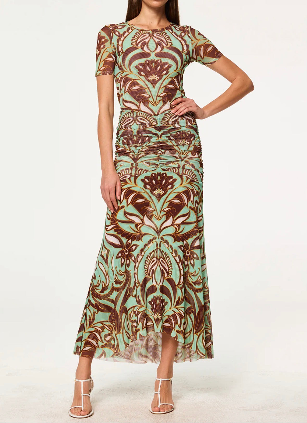 MISA Amor Top - Brown Vintage Botanical Mesh