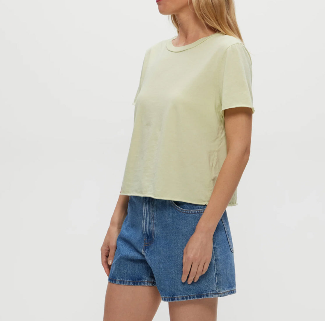 Michael Stars Jackie Crewneck Tee - Celery