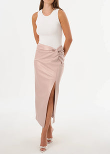 Lamarque Eileen Faux Leather Maxi Skirt - Rose