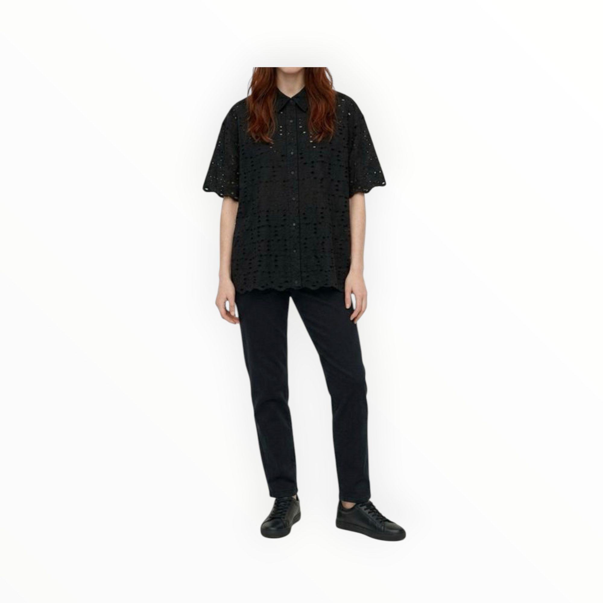 Bellepiece Pio Eyelet Blouse - Black