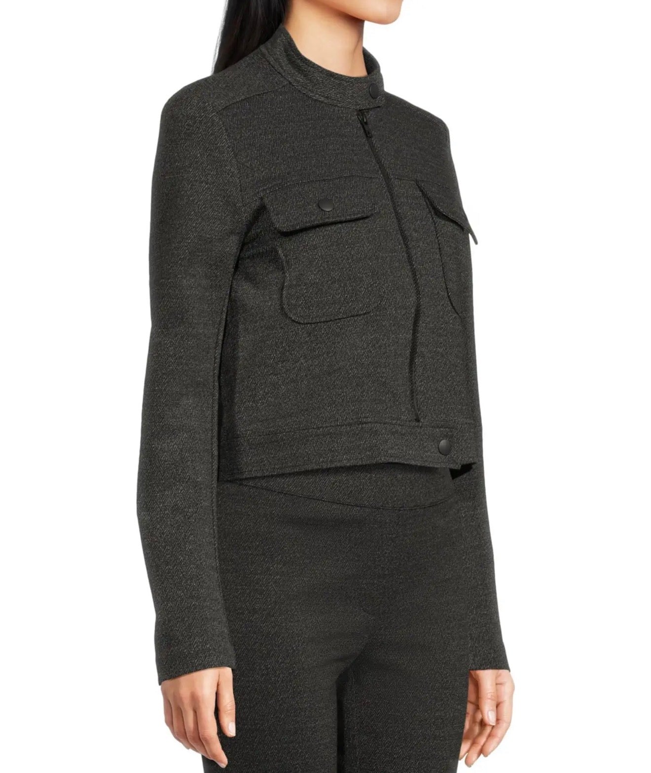 Elliott Lauren Crop Twill Jacket - Grey