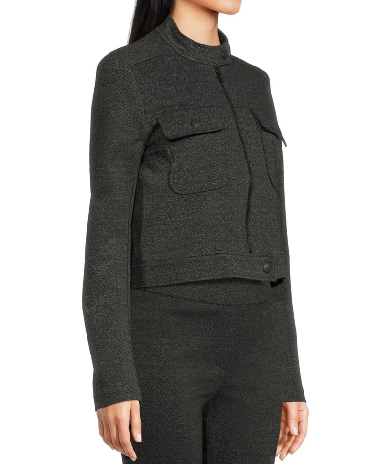 Elliott Lauren Crop Twill Jacket - Grey