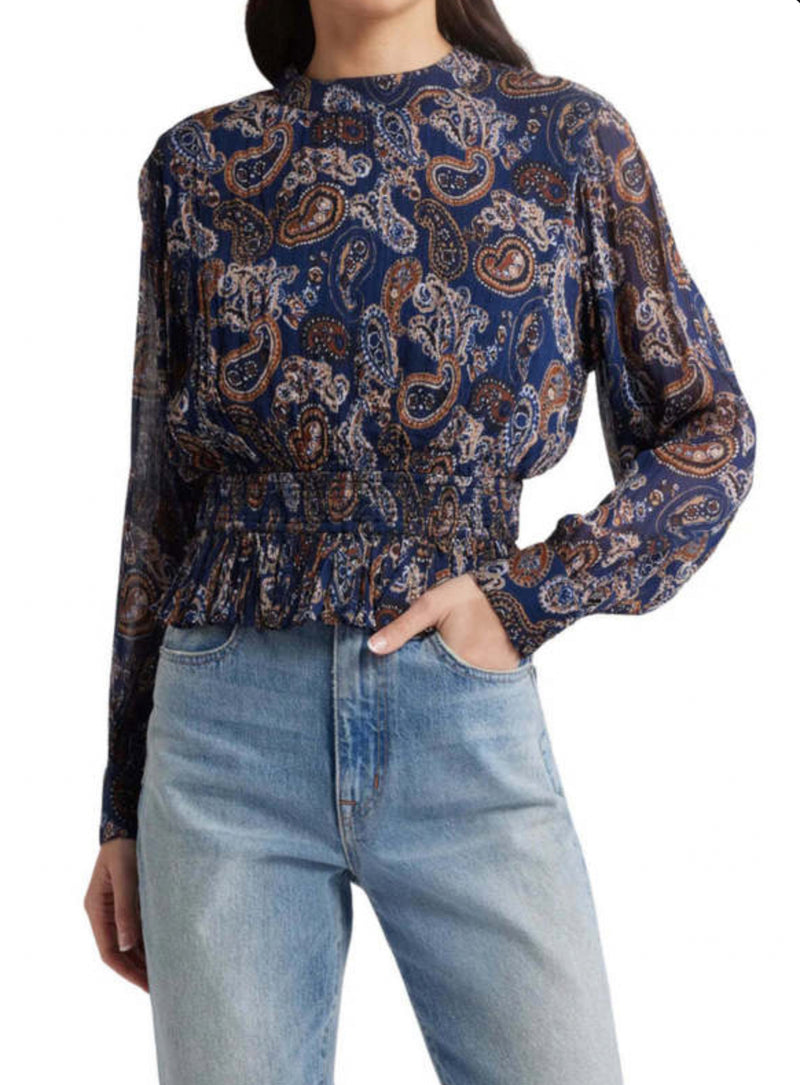 Cleobella Noreen Blouse - Paisley Nutmeg Navy