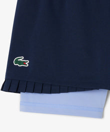 Lacoste Pleated Lined Tennis Shorts - Marine