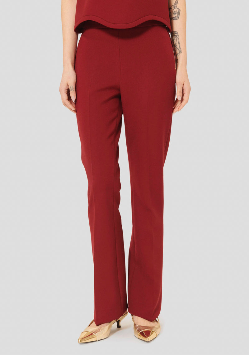 Tara Jarmon Peyton Double Canvas Pant - Burgundy