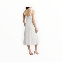 Du Paradis Sleeveless Linen Midi Dress - White