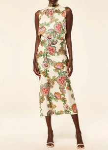 MISA Fay Skirt - Floral Lattice Satin