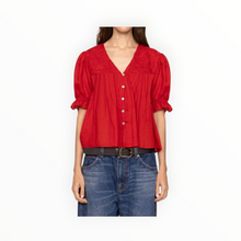 Sea New York Imogen Solid Short Sleeve Top - Red