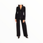 Elaine Kim Carlyle Tech Stretch Puff Sleeve Blazer W/Vegan Trim - Black