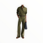 TWP Isabelle Pant In Vintage Washed Poplin - Military