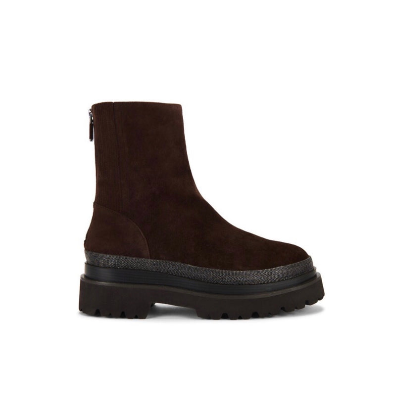 Lola Cruz Pruga Ankle Boot - Dark Brown