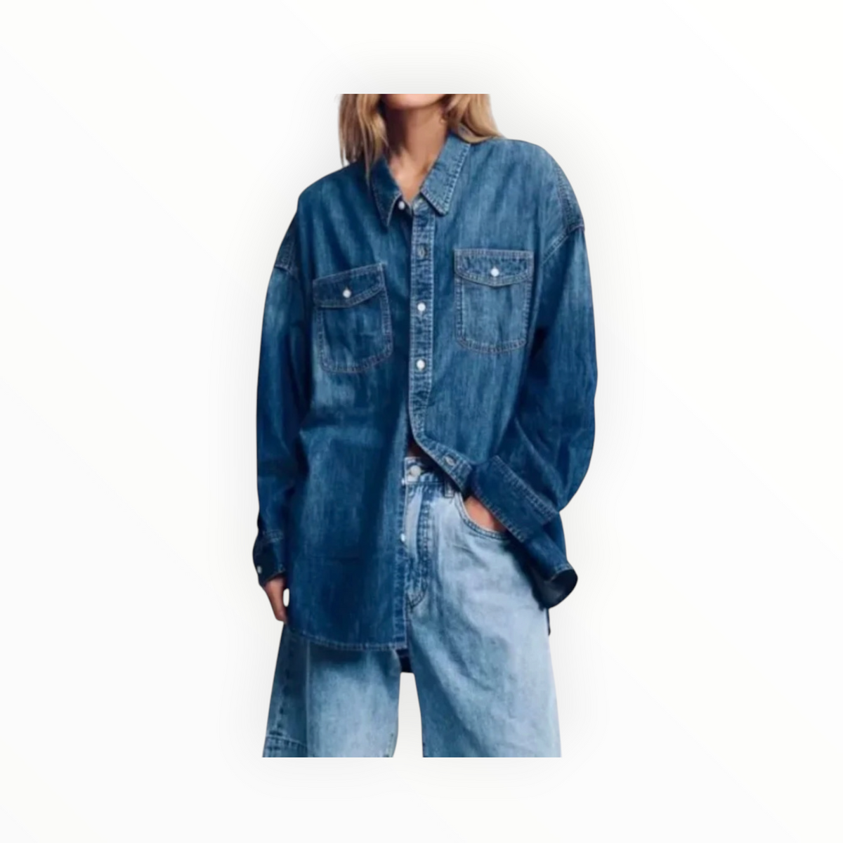 Denimist Button Front Workshirt - Seymour Indigo