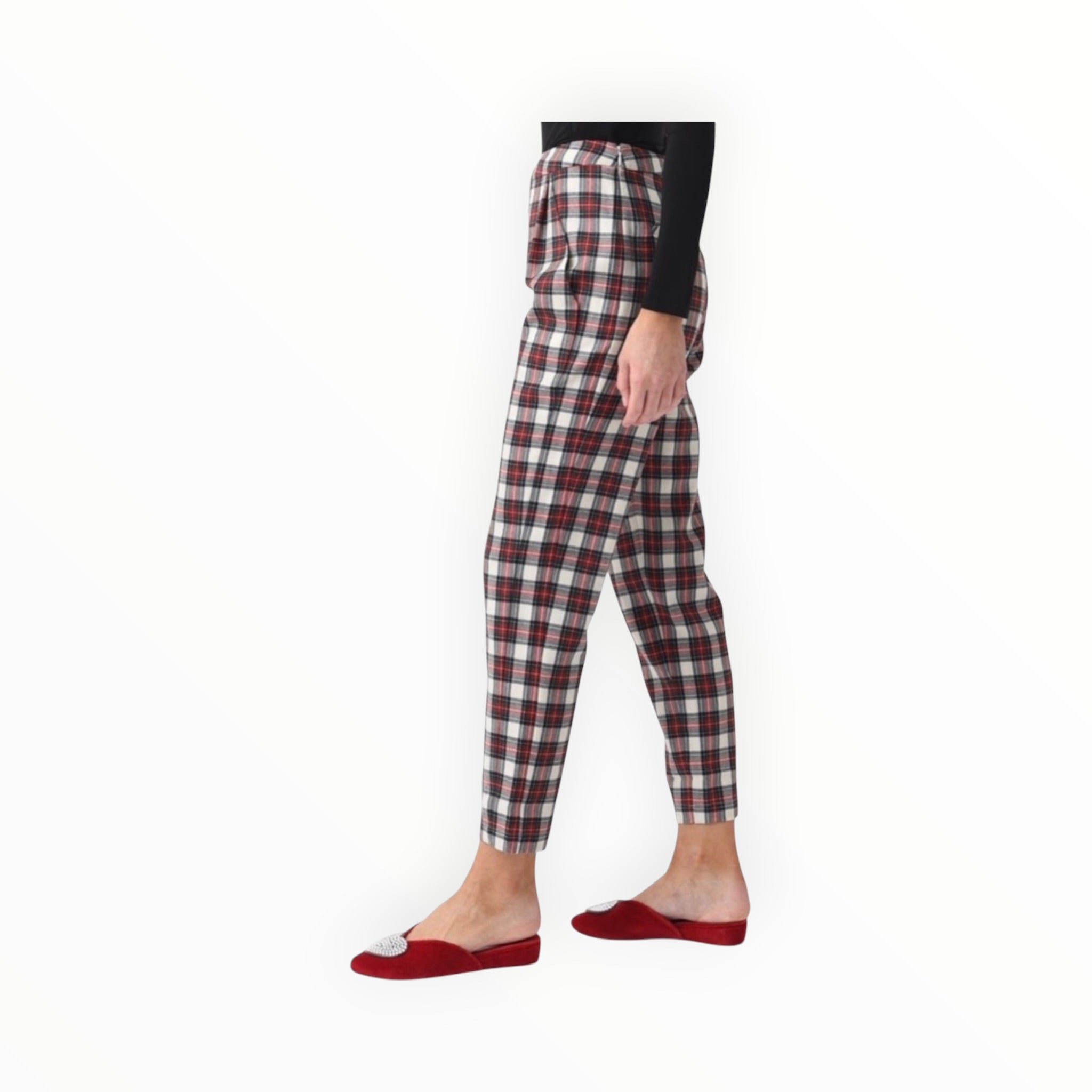 Hunter Bell Melina Pant - Red/Multi Plaid