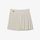 Lacoste Women's Pleated Lined Tennis Shorts - Grey/Yellow