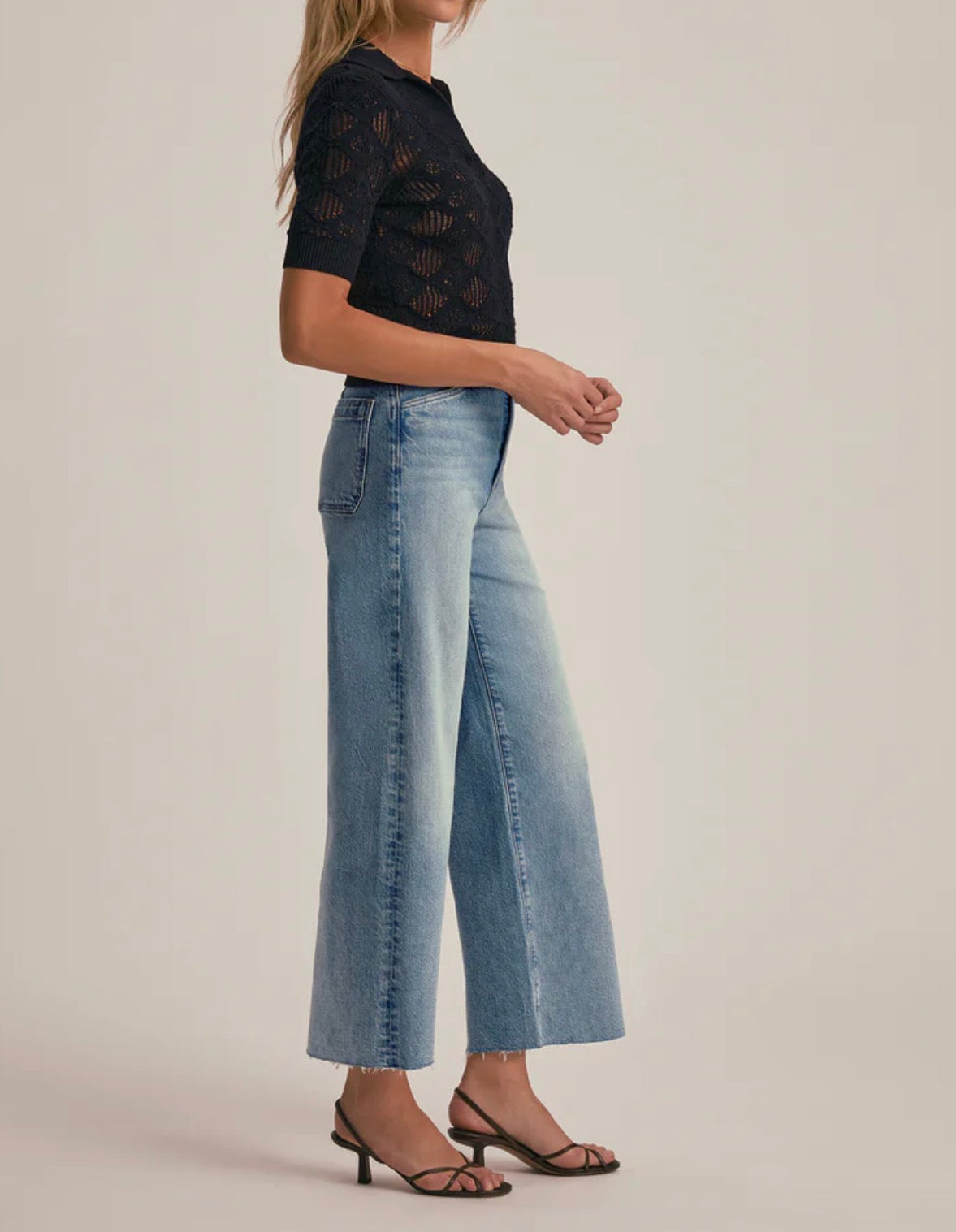Favorite Daughter Mischa Super High Rise Wide Leg Crop - Santa Barbara