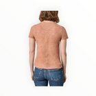 LILLA|P Short Sleeve Back Seam Crewneck - Carob