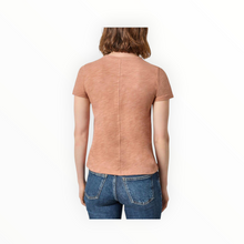 LILLA|P Short Sleeve Back Seam Crewneck - Carob