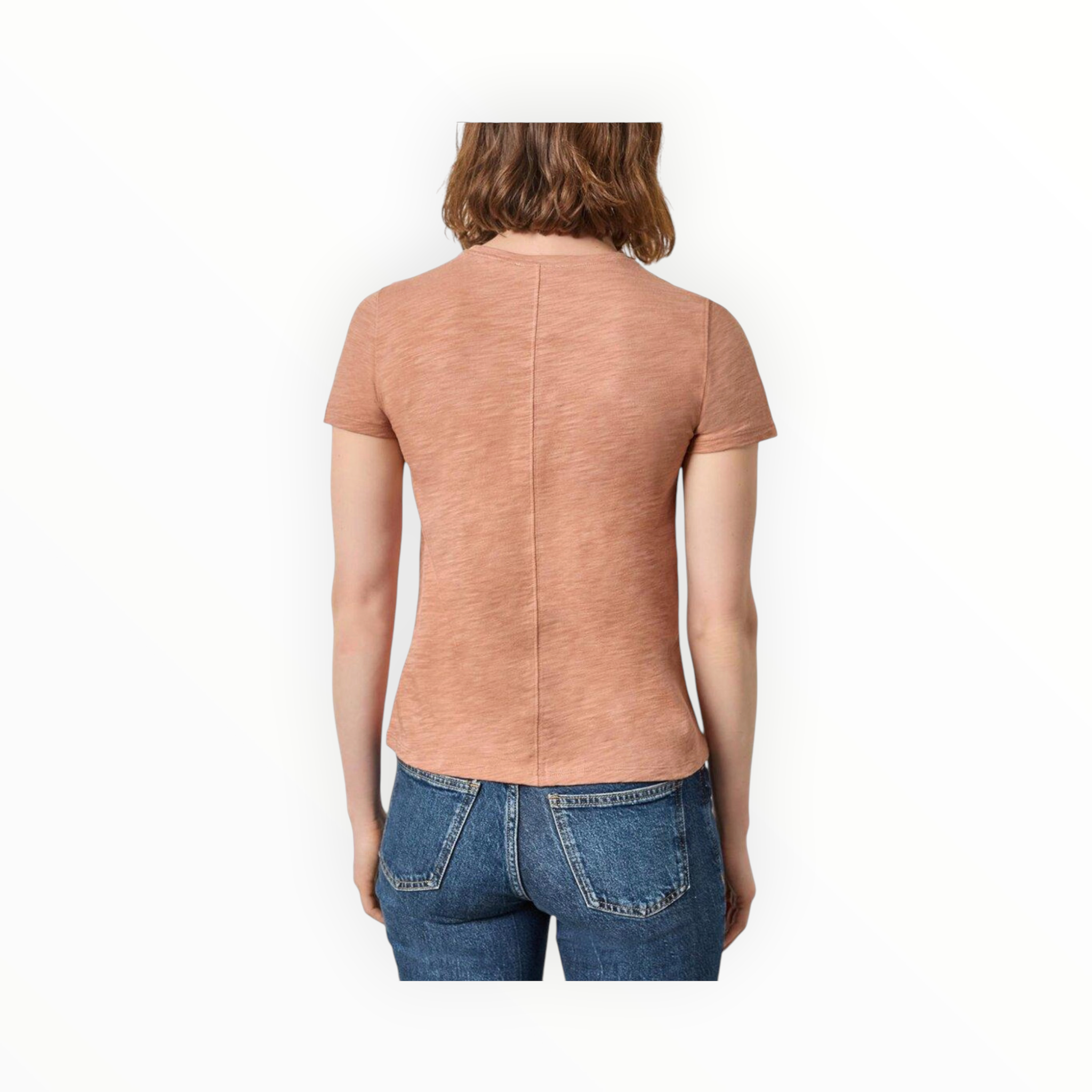 LILLA|P Short Sleeve Back Seam Crewneck - Carob