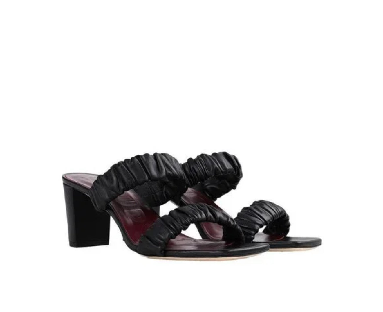 STAUD Frankie Ruched Sandal - Black