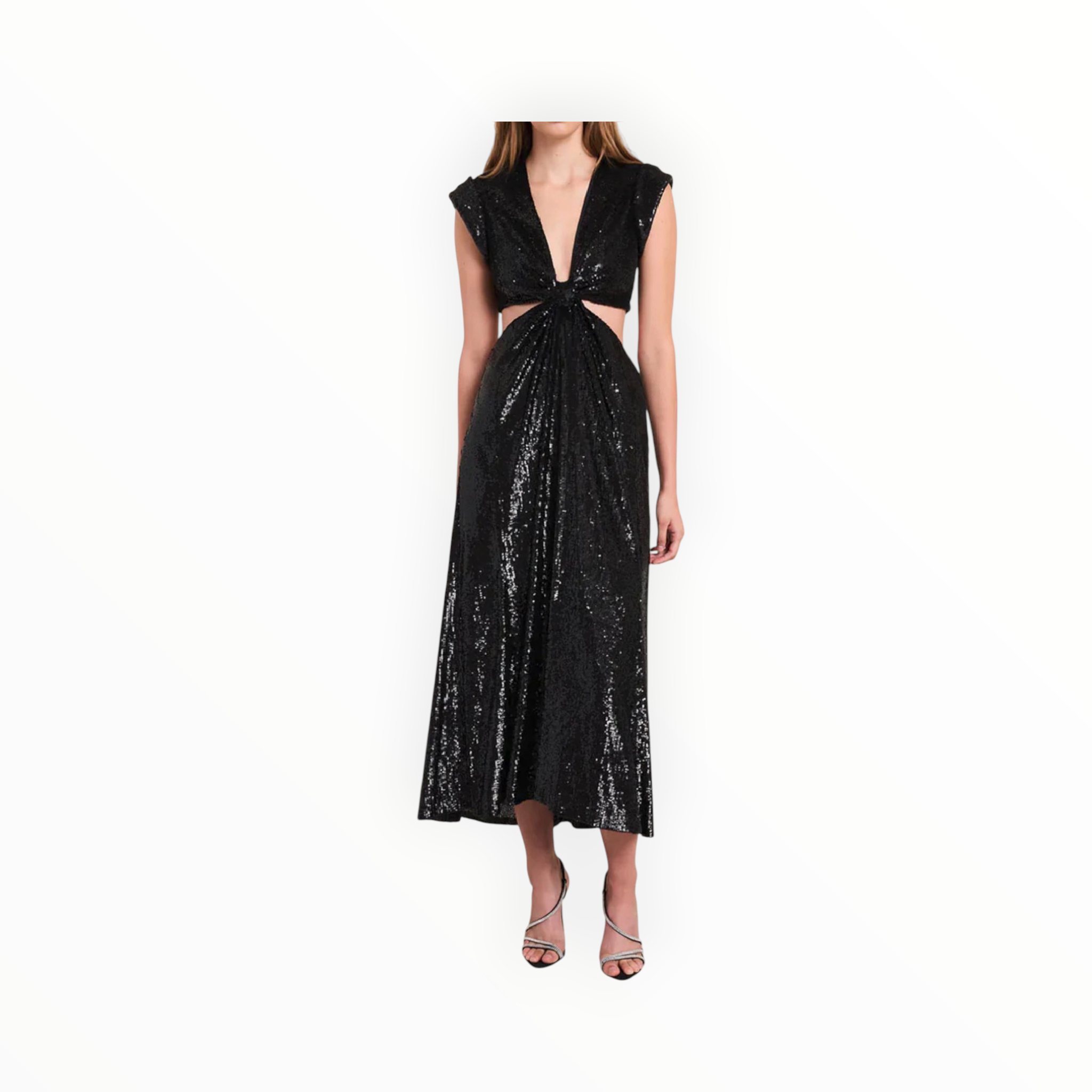 A.L.C. Alexis Sequined Cut Out Midi Dress - Black