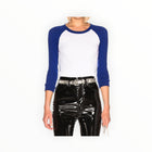 Enza Costa Baseball Tee - Blue/White