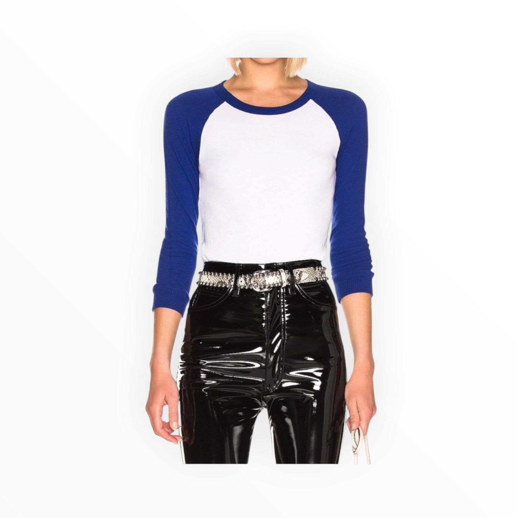 Enza Costa Baseball Tee - Blue/White