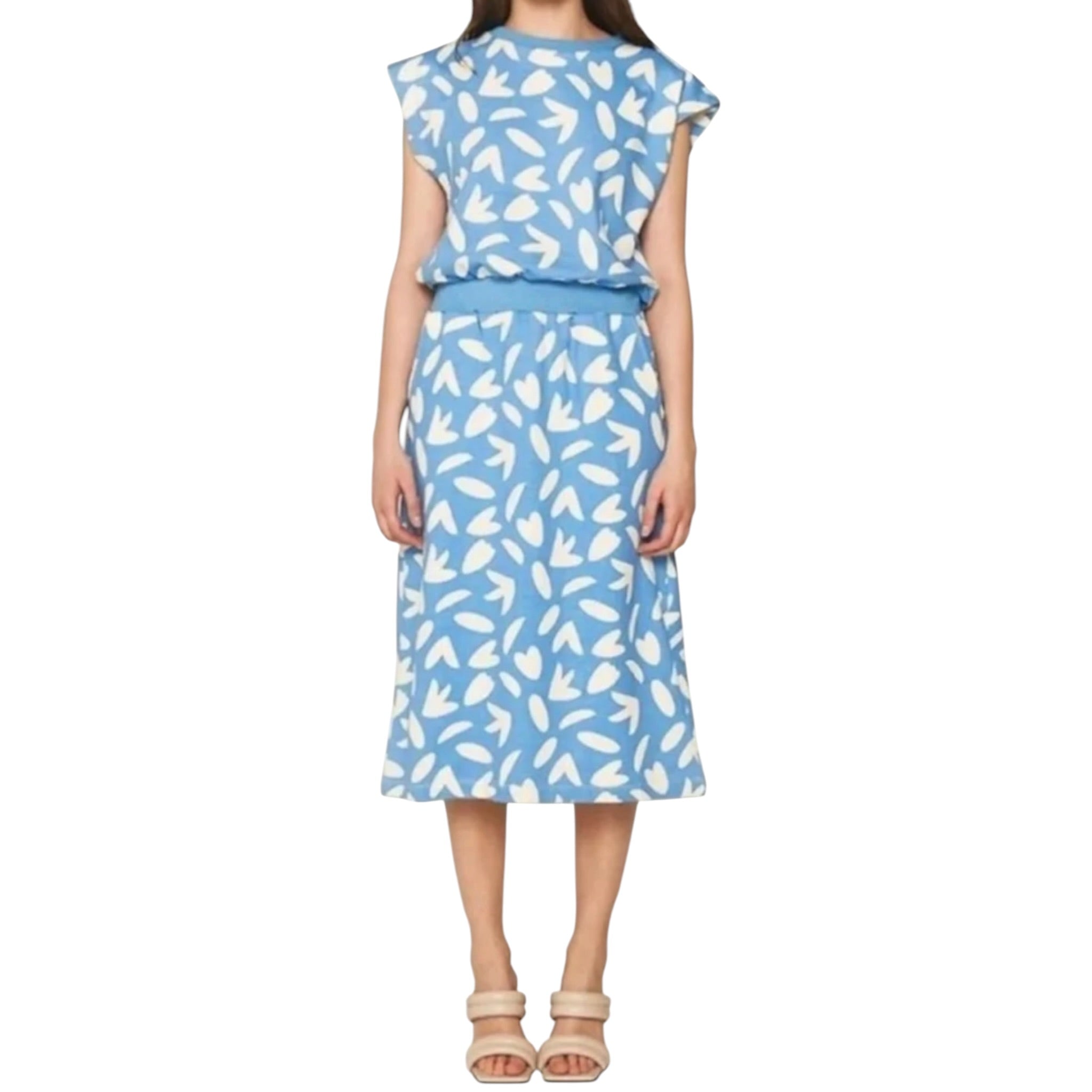 Compañia Fantastica Petal Print Dress - Blue/White