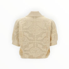 (nude) S/S Lace Knit Polo - Off White