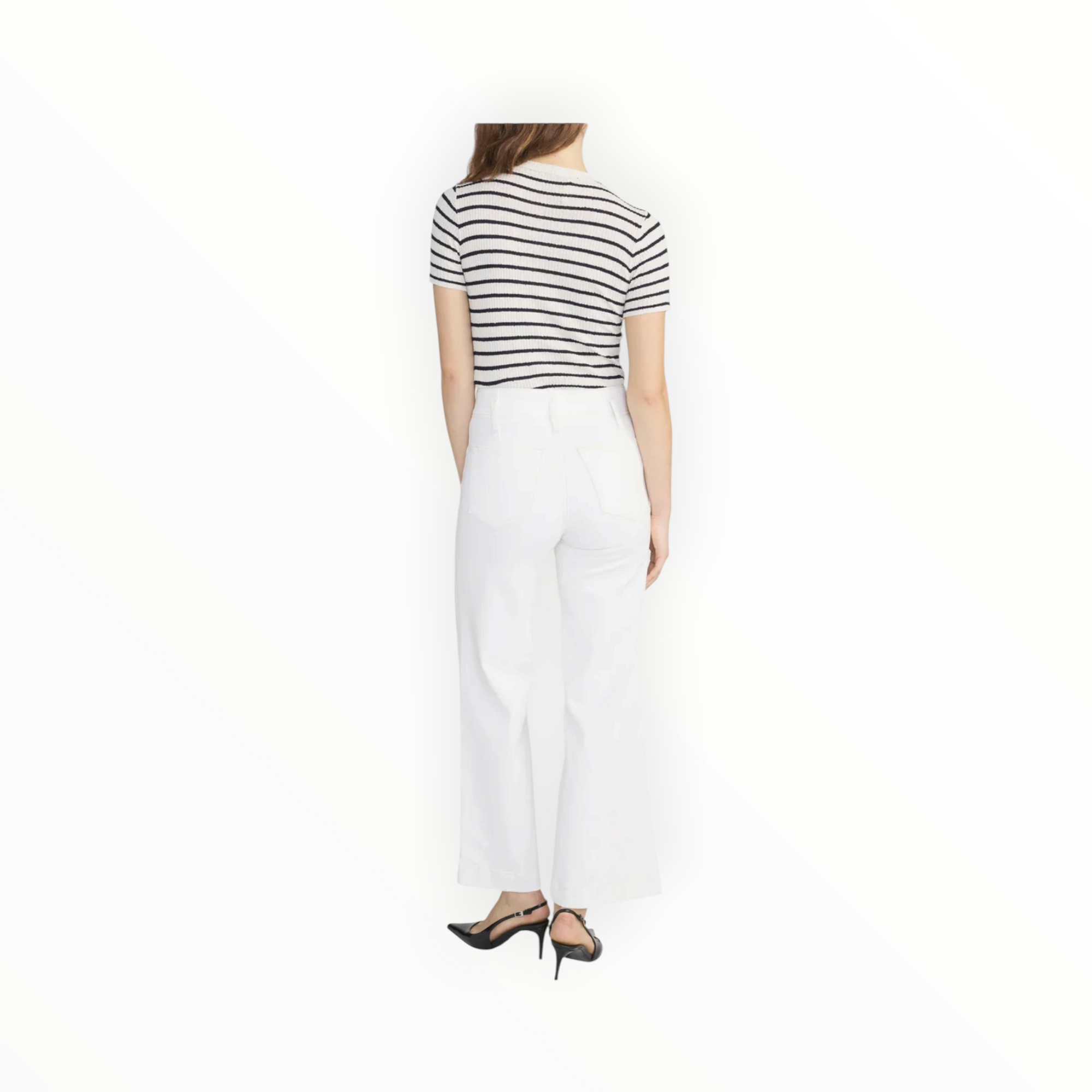 Frame The Seamed Wide Trouser Crop - Au Natural Clean
