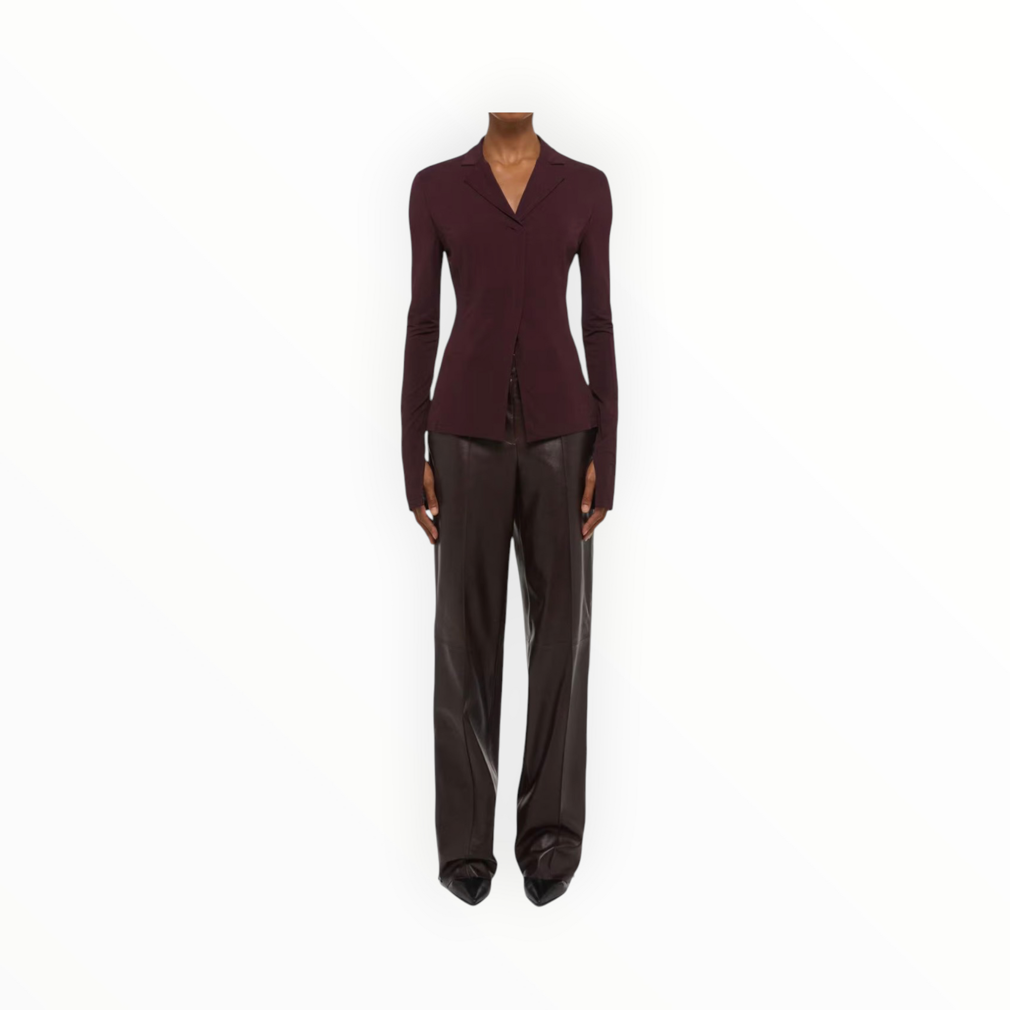 Helmut Lang Blazer Top - Mahogany