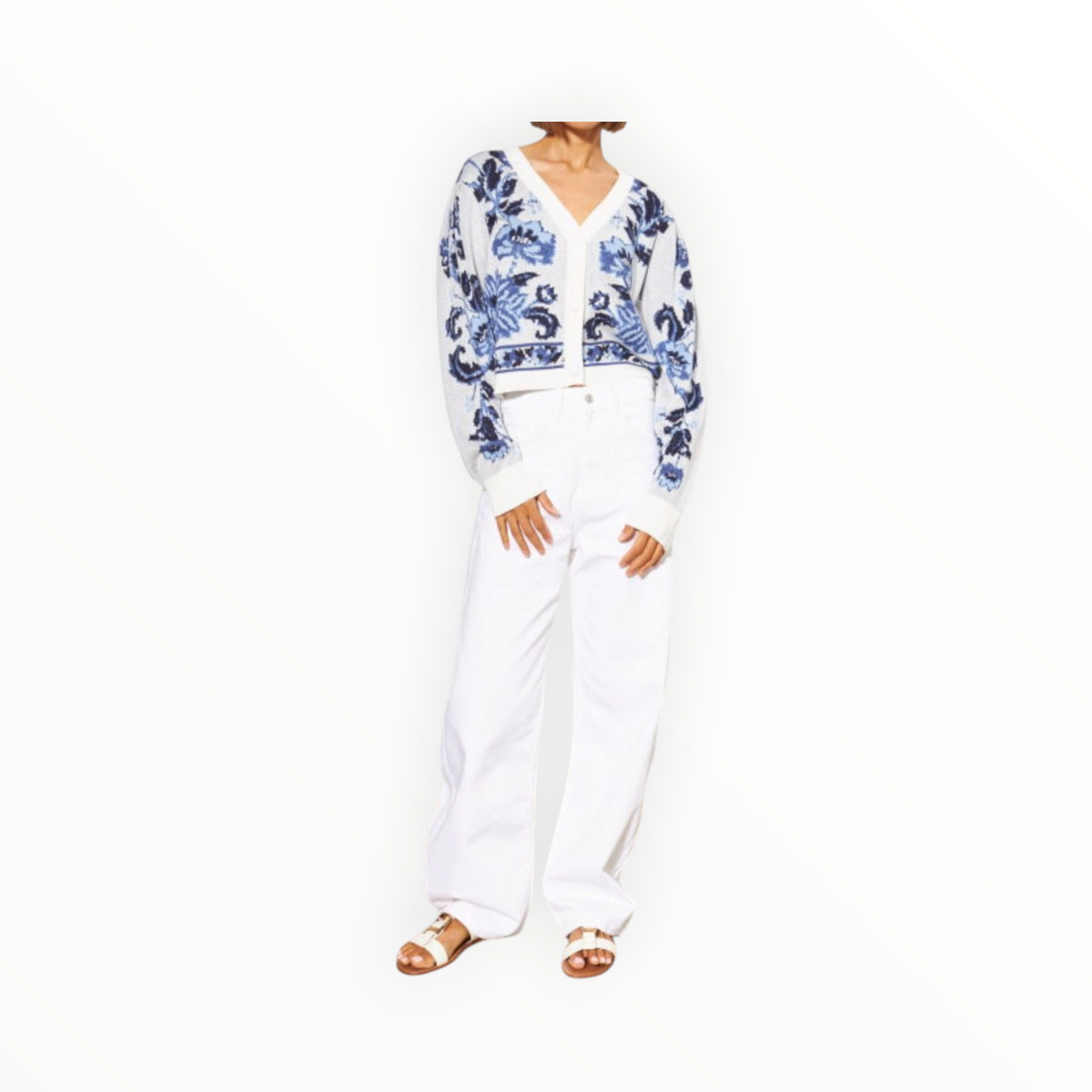 Line the Label Polly Floral Cardigan- Bluebell Bouquet