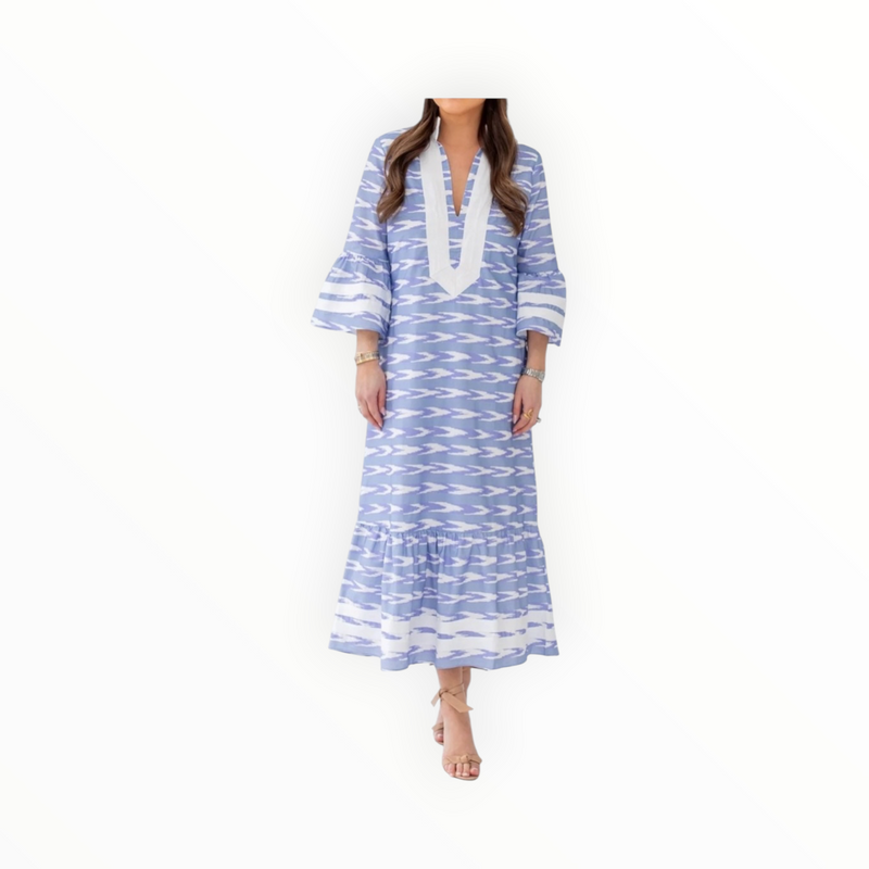 Sail To Sable Kit Serenity Ikat Stripe Print Caftan