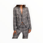 Marissa Webb Perrie Blazer - Steel Plaid