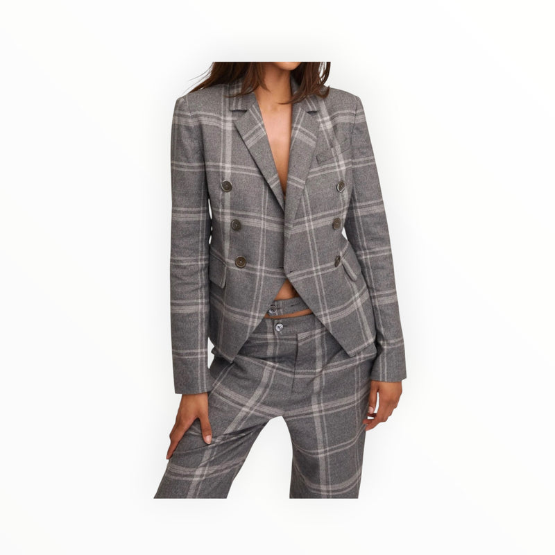 Marissa Webb Perrie Blazer - Steel Plaid
