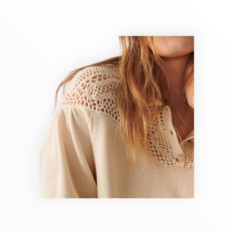 ba&sh Pino Crochet Jumper - Off White