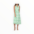 Adelyn Rae Ruby Embroidery Midi Dress - White/Green