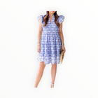 Sail To Sable Hudson Serenity Ikat Stripe Flutter Sleeve Flare Tunic