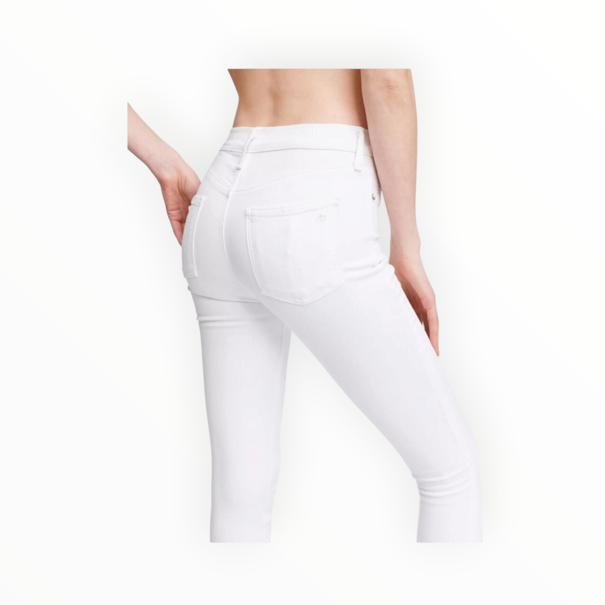 rag & bone Nina High Rise Ankle Skinny - White