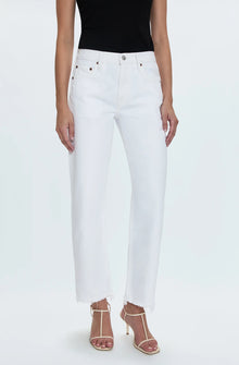 Pistola Lexi Mid Rise Bowed Straight Jean - Luxe Vintage White