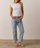 NSF Chloe Fitted Slub Jersey Muscle Tee - Soft White