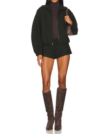 Amanda Uprichard Como Bomber Jacket - Dark Green