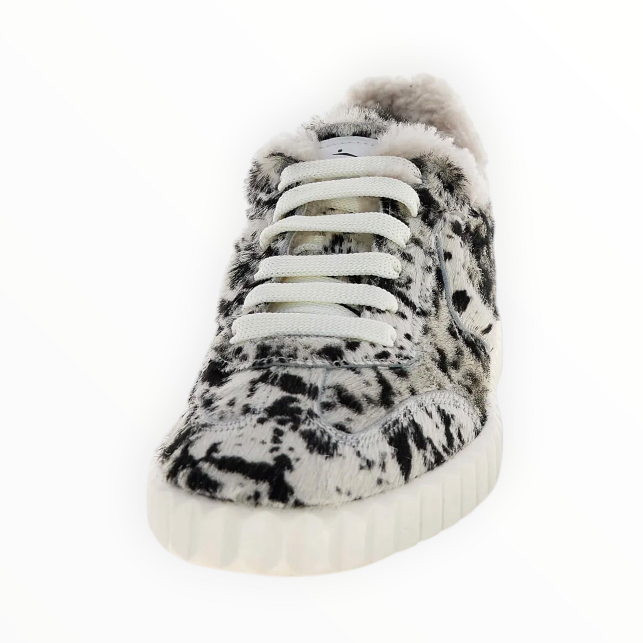 Voile Blanche Ines Genuine Calf Hair Sneaker - Black/White