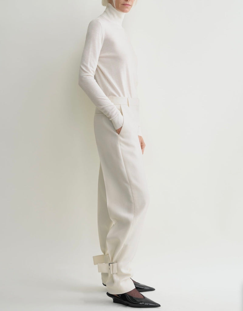 TOTÊME Buckled Slouch Trousers - Ecru