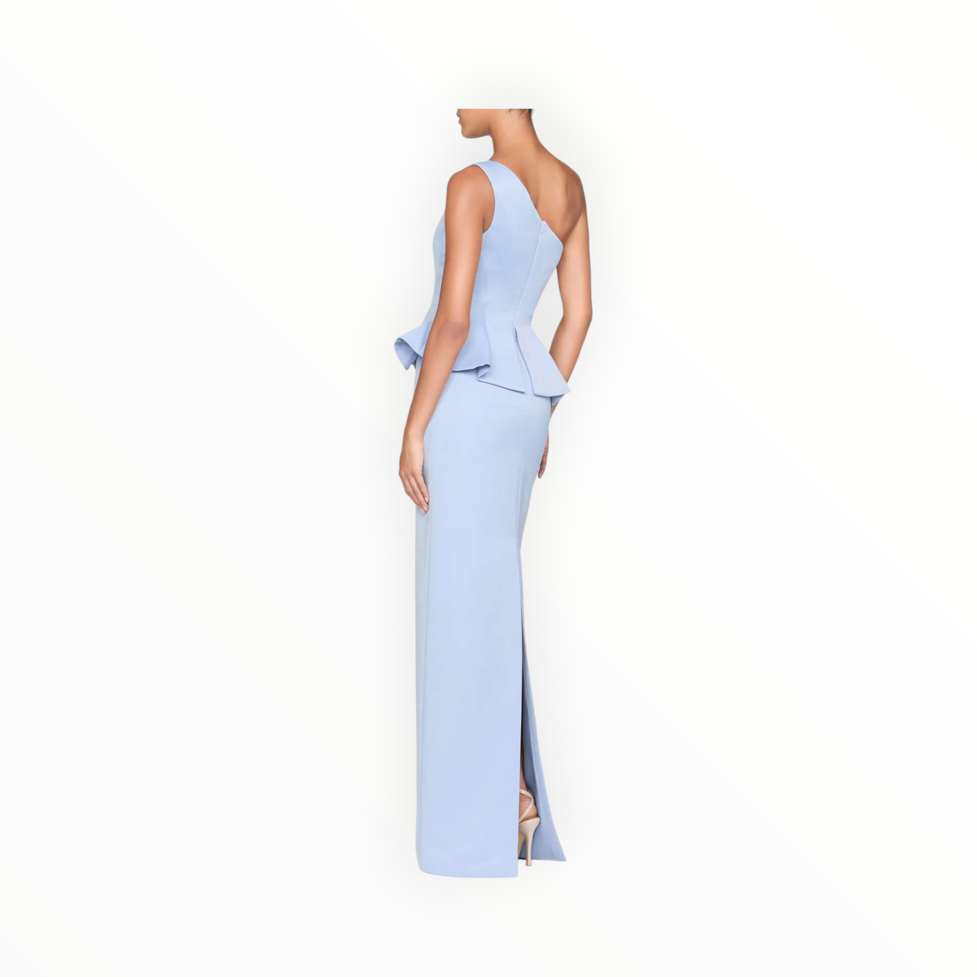 THEIA Zenobia Duchess Satin Gown - Serenity Blue