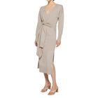 SIMKHAI Skyla Knit Wrap Dress - Fawn