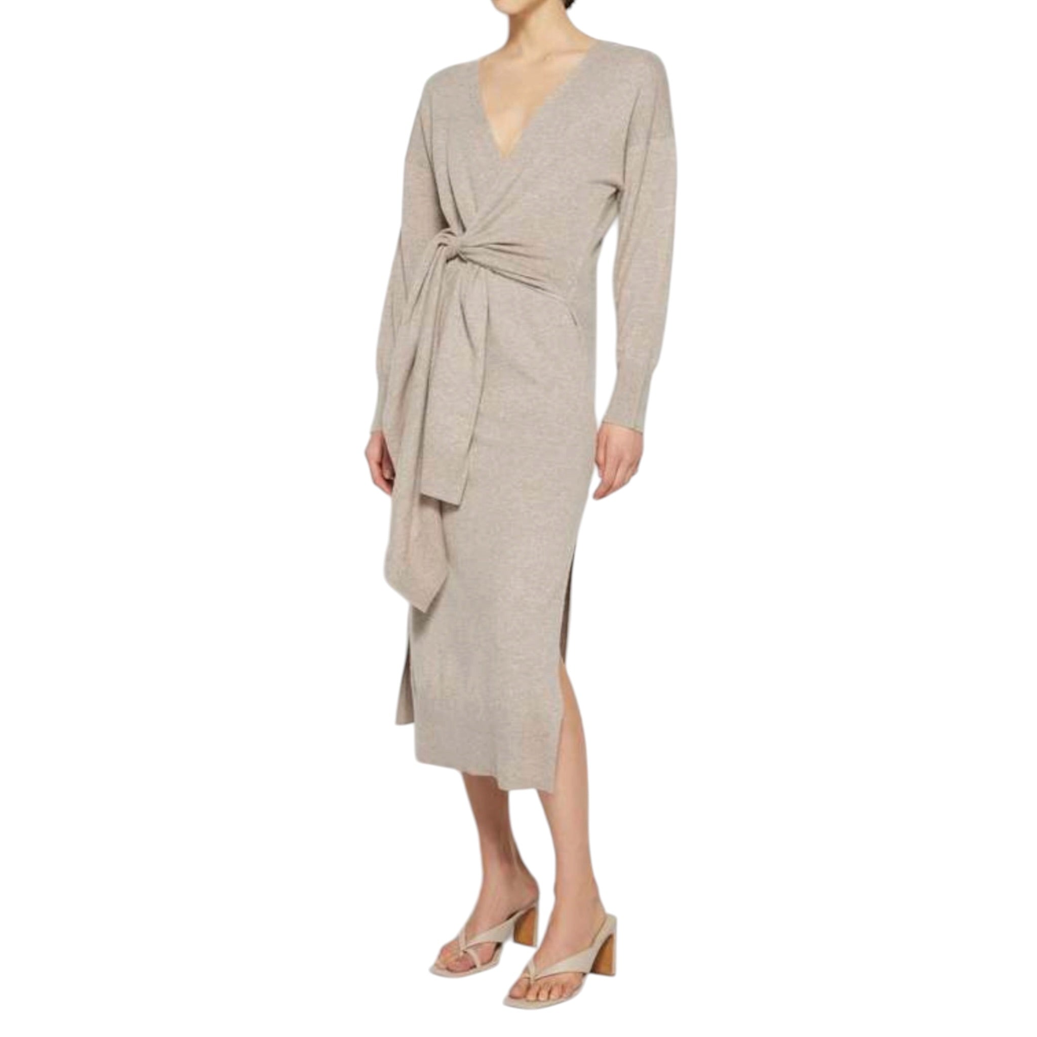 SIMKHAI Skyla Knit Wrap Dress - Fawn