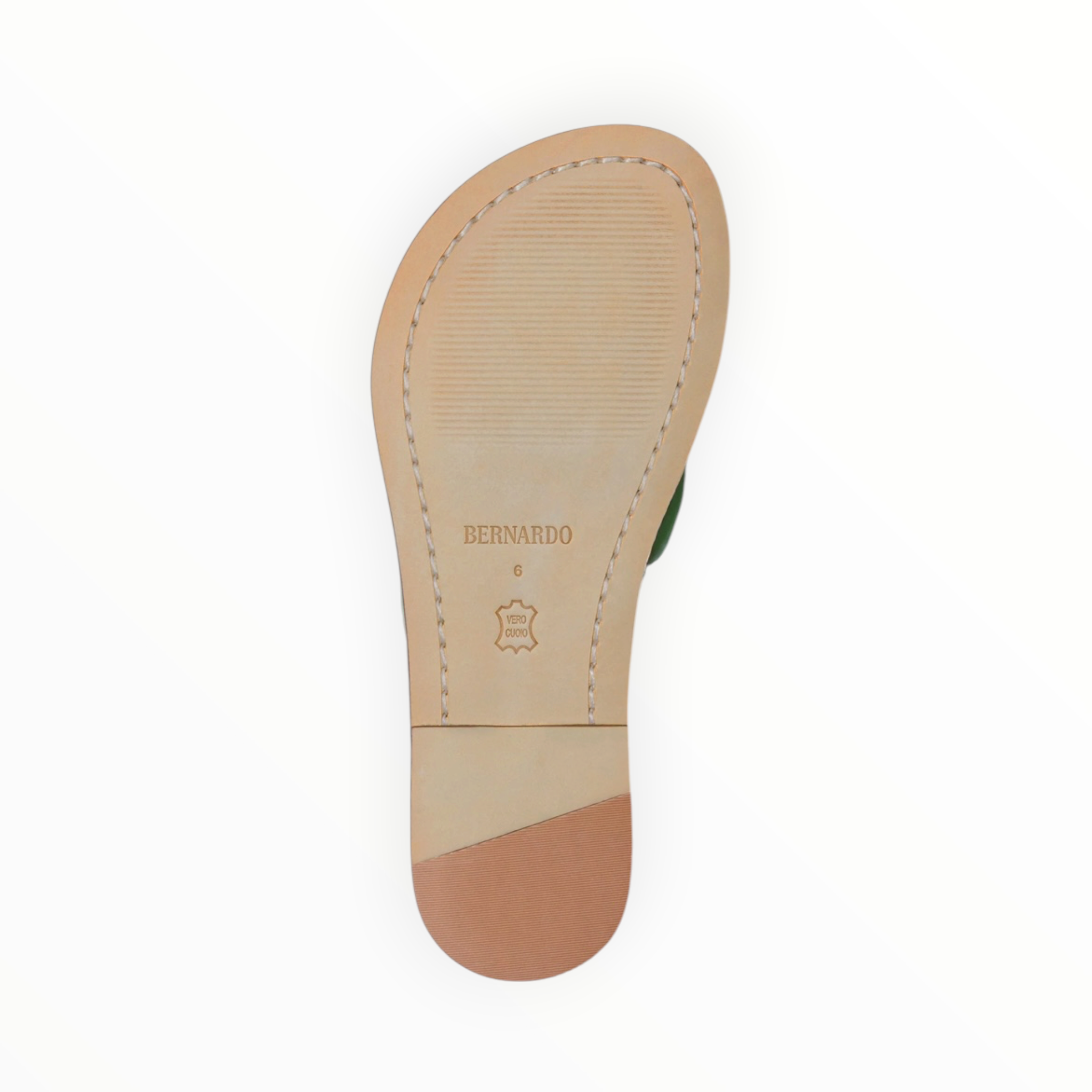 BERNARDO Miami Thong Sandal Kelly Green Antique Calf