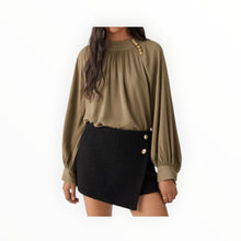 ba&sh Neil Long Sleeve Blouse - Khaki