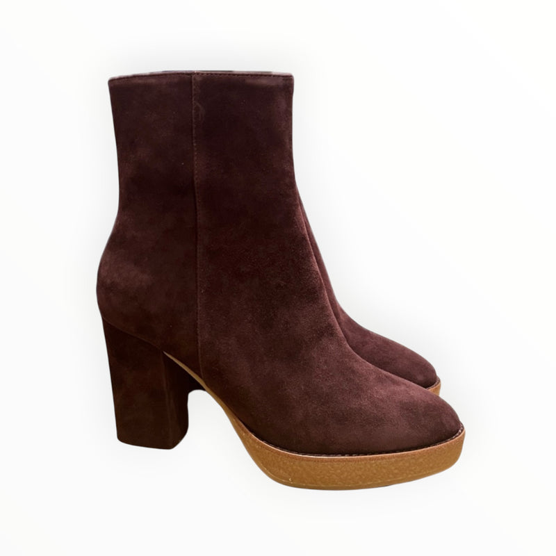 Lola Cruz Platform Ankle Boot - Burgundy